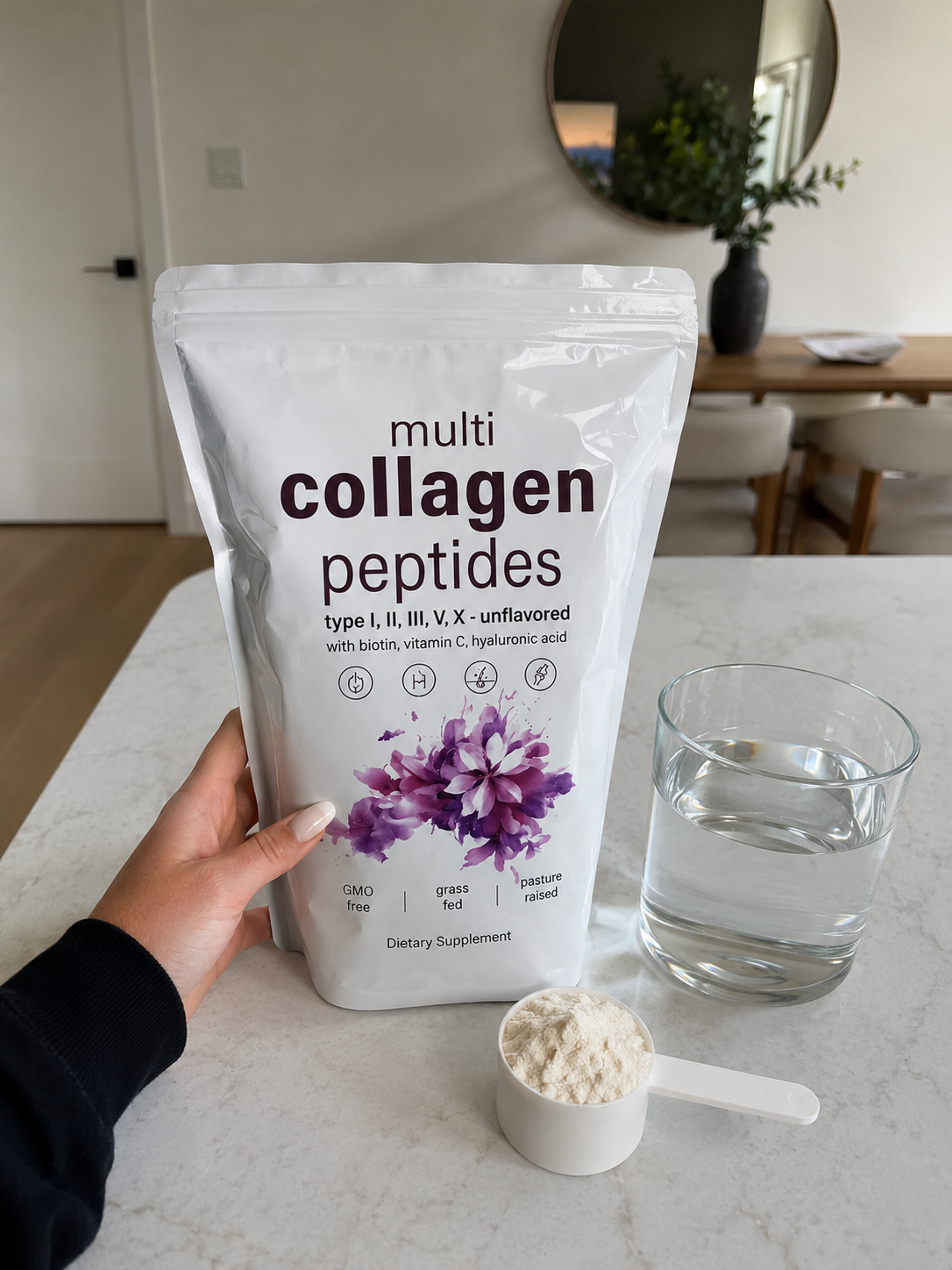 Multi Collagen Peptides | Colágeno Hidrolizado con Biotina, Vitamina C y Ácido Hialurónico