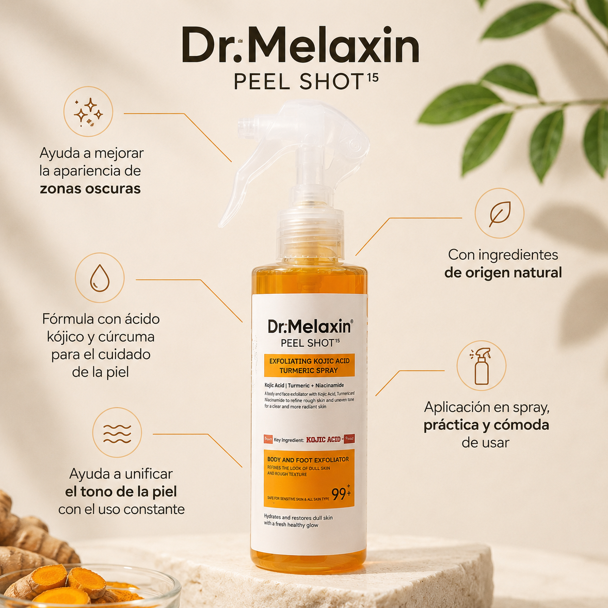 Spray Aclarante Dr. Melaxin™ | Ayuda a Unificar el Tono de la Piel
